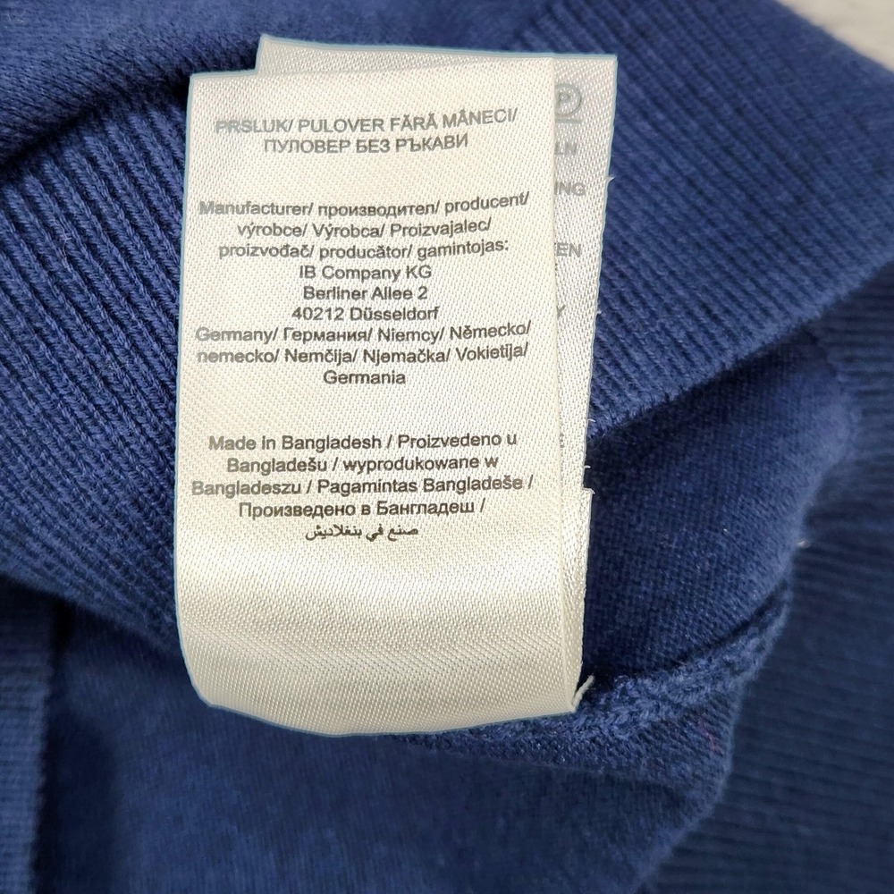 MCNEAL Sweater Vest Mens Large Blue V Neck Cotton Stretch Knit Pullover NEW - Picture 13 of 15